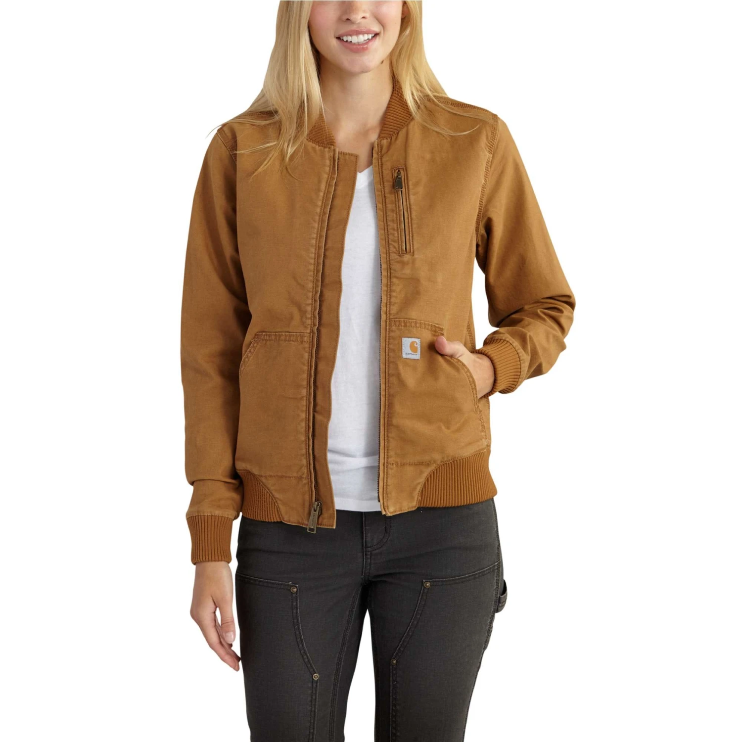Carhartt Jacket: Women's 102524 211 Carhartt Brown Crawford Bomber Jacket
