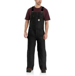 Carhartt Overalls: Men's 104031 DKB Dark Brown Insulated Loose Fit Washed Duck Overalls