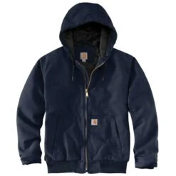 Carhartt Jackets: Men's 104050 I26 Navy Washed Duck Insulated Loose Fit Active Jacket
