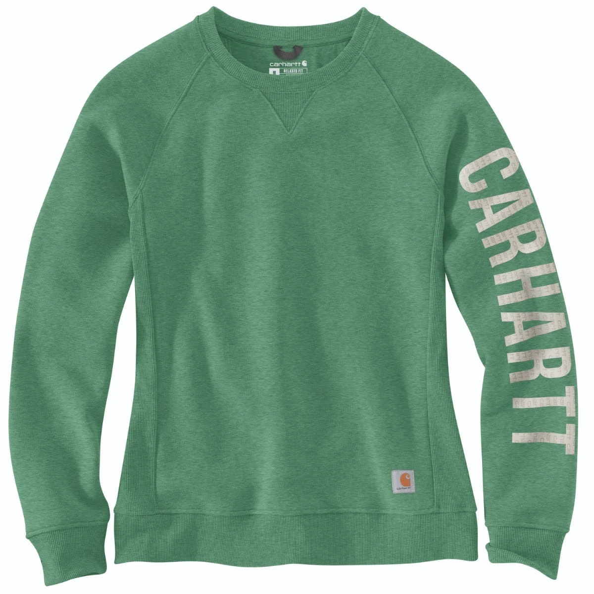 Carhartt Sweatshirts: Women's 104410 G59 Boreal Heather Crewneck Relaxed Fit Graphic Sweatshirt