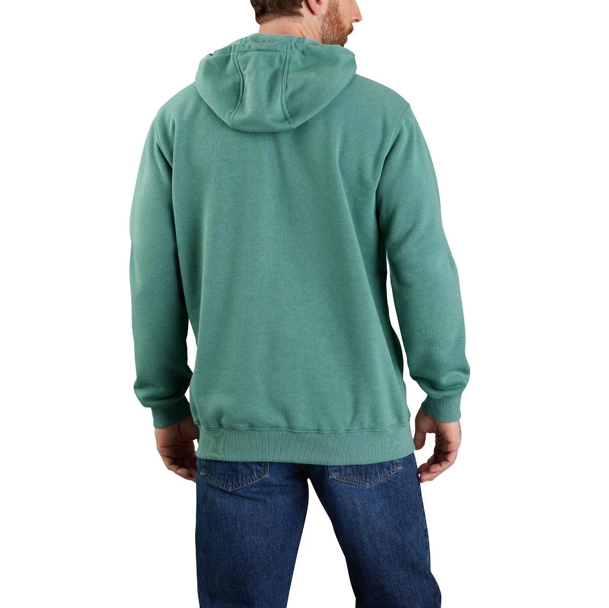 Carhartt Sweatshirts: Men's 105431 L05 Slate Green Heather Defender Loose Fit āCā Logo Graphic Sweatshirt