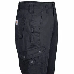 Carhartt Pants: Men's B342 BLK Black Ripstop Cotton Cargo Work Pants