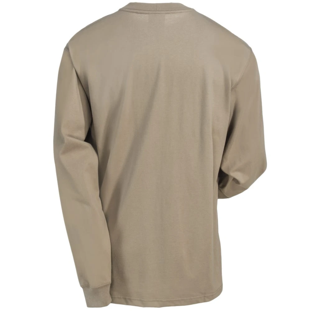 Carhartt Force Shirts: Men's 100235 250 Khaki Flame-Resistant Force Cotton Long-Sleeve T-Shirt