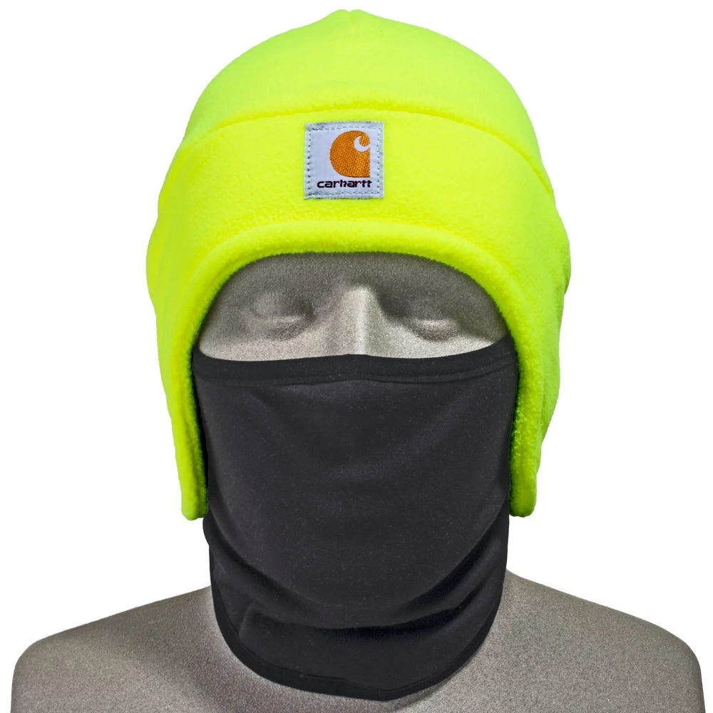 Carhartt Hats: Men's A202 BLM Lime Green High-Visibility 2-In-1 Fleece Hat