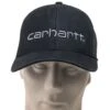 Carhartt Caps: Men's 101195 001 Black Cotton Canvas Mesh Back Dunmore Baseball Cap