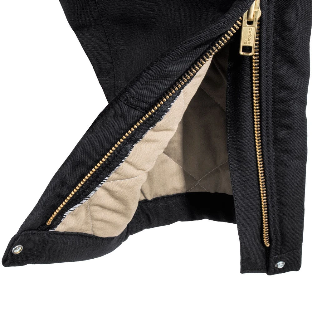 Carhartt Overalls: Men's 101626 001 Black FR Quilt Lined Cotton Duck Bib Overalls