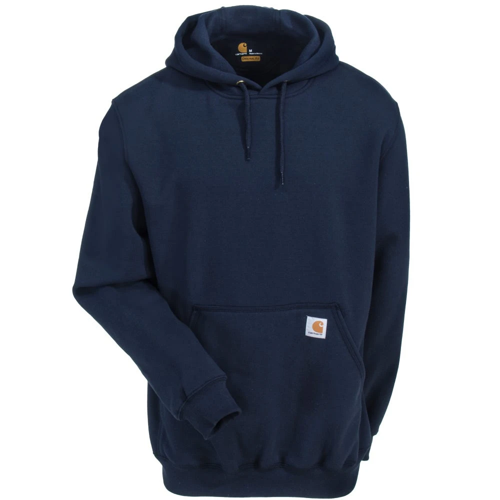 Carhartt Sweatshirts: Men's K288 472 New Navy Blue Midweight Hooded Logo Sweatshirt