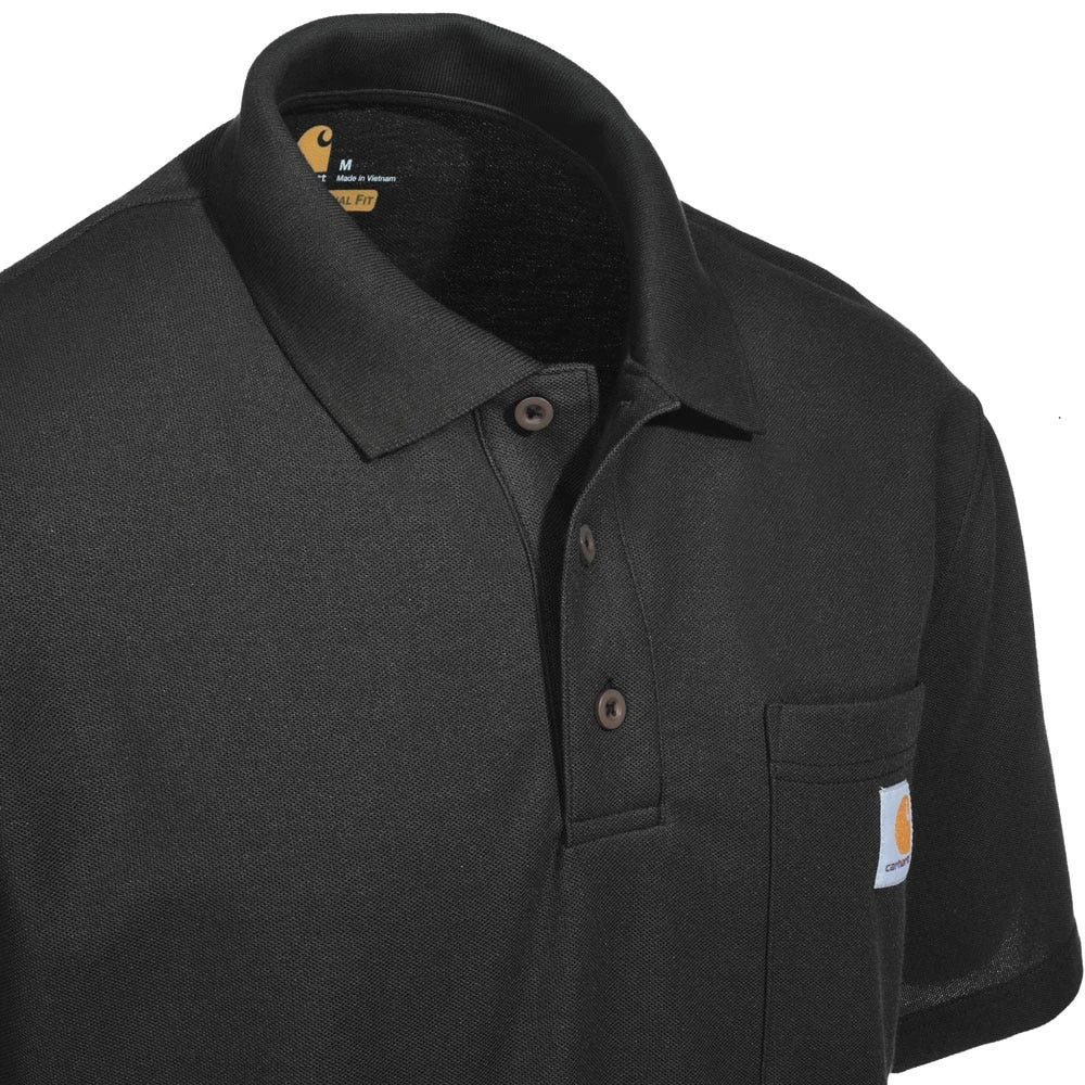 Carhartt Shirts: Men's K570 BLK Black Contractor's Work Pocket Polo Shirt