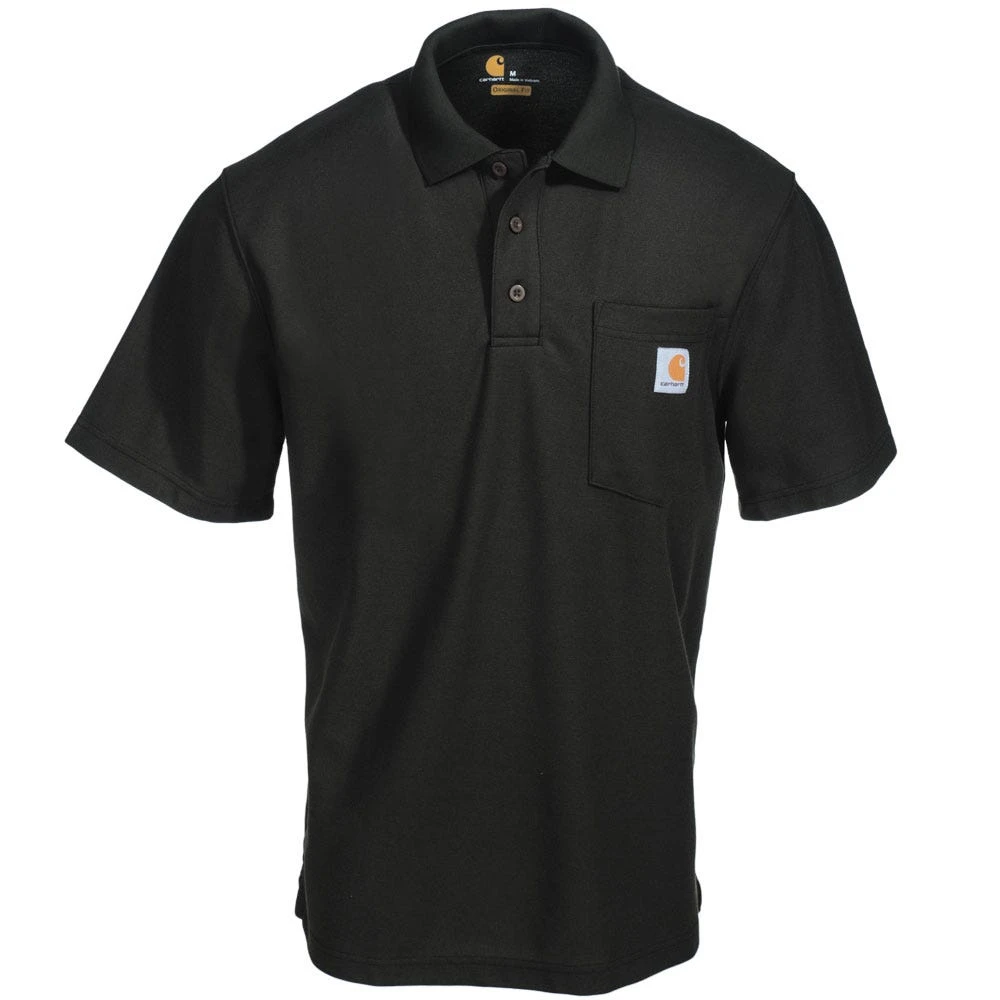 Carhartt Shirts: Men's K570 BLK Black Contractor's Work Pocket Polo Shirt