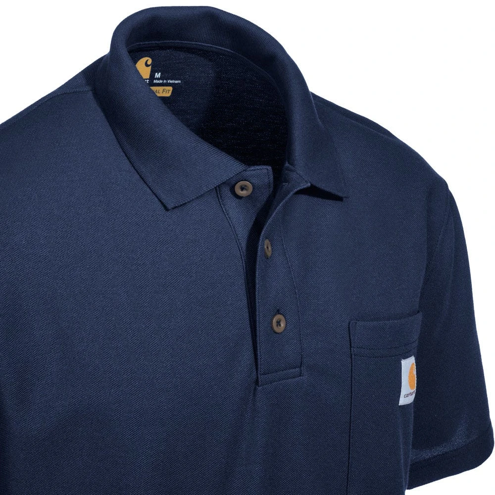 Carhartt Shirts: Men's K570 NVY Blue Contractor’s Work Pocket Polo Shirt