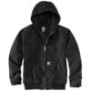 Carhartt Outterwear: Men's 104050 BLK Washed Duck Insulated Loose Fit Active Jacket
