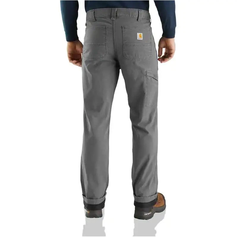 Carhartt Pants: Men's 103342 039 Gravel Rugged Flex Relaxed Fit Canvas Flannel-Lined Utility Work Pant
