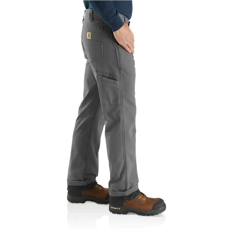 Carhartt Pants: Men's 103342 039 Gravel Rugged Flex Relaxed Fit Canvas Flannel-Lined Utility Work Pant