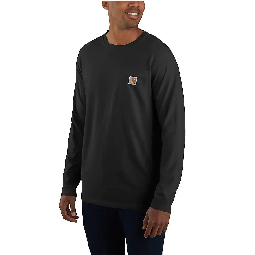 Carhartt Force Shirts: Men's 104617 N04 Black Force Long Sleeve Moisture Wicking Shirt
