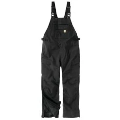 Carhartt Bibs: Men's 104674 BLK Black Storm Defender Loose Fit Heavyweight Bib Overalls
