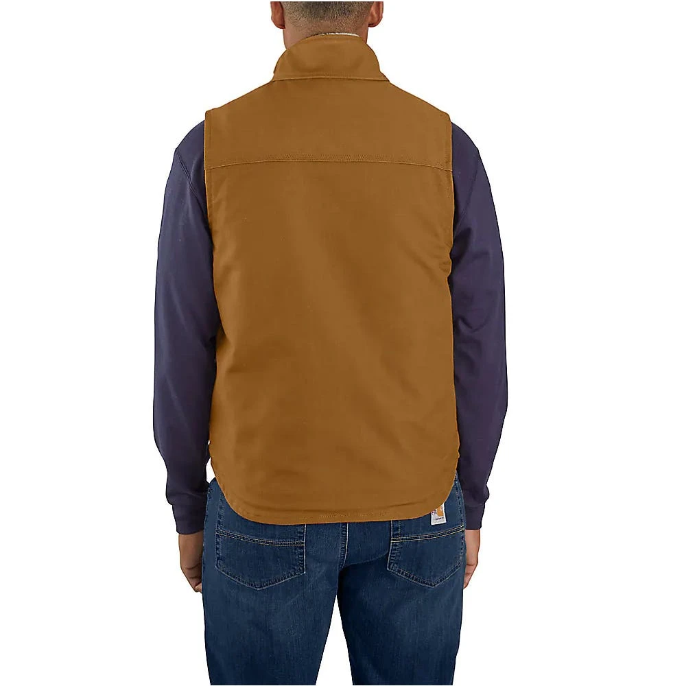 Carhartt Vests: Men's 104981 BRN Brown FR Duck Sherpa lined Vest