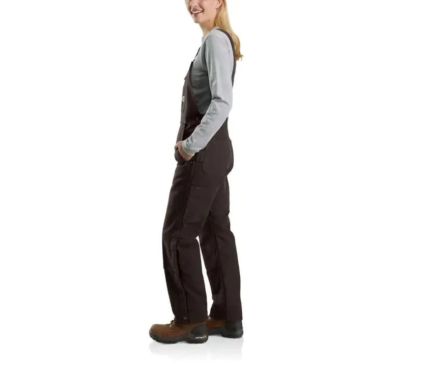 Carhartt Overalls: Women's 104049 BLK Black Quilt Lined Duck Bib Overall