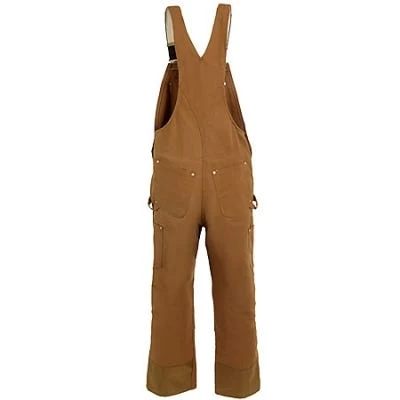 Carhartt Overalls: Men's R41 BRN Brown Cotton Lined Bib Overalls