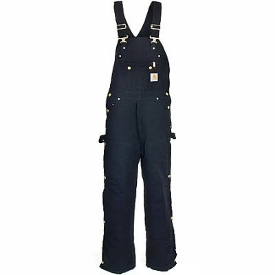 Carhartt Overalls: Men's R41 BLK Black Zip to Hip Quilt Lined Overalls