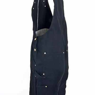 Carhartt Overalls: Men's R41 BLK Black Zip to Hip Quilt Lined Overalls