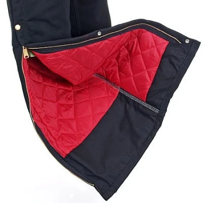 Carhartt Overalls: Men's R41 BLK Black Zip to Hip Quilt Lined Overalls