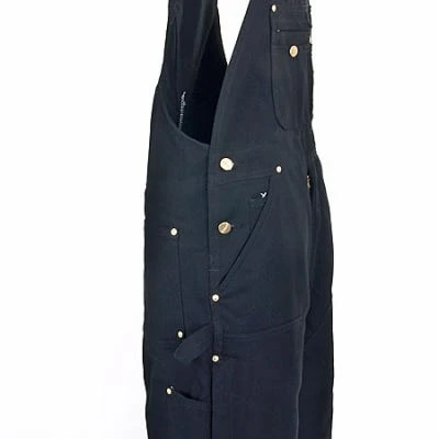 Carhartt Overalls: Men's R41 BLK Black Zip to Hip Quilt Lined Overalls