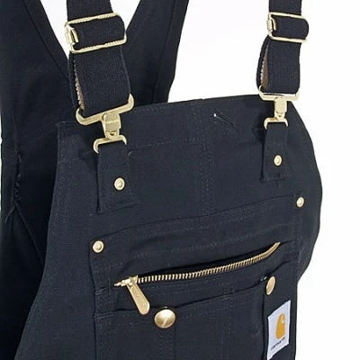 Carhartt Overalls: Men's R41 BLK Black Zip to Hip Quilt Lined Overalls