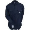 Carhartt Shirts: Men's FR Dark Navy FRS160 DNY Flame Resistant Twill Work Shirt