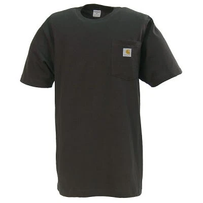 Carhartt Shirts: Men's K87 BLK Black Heavy Weight Short Sleeve Loose Fit Pocket T Shirt