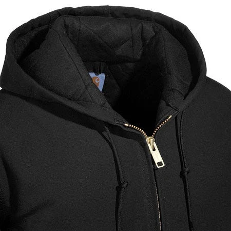 Carhartt Jackets: Men's Black J140 BLK USA Made Flannel Lined Duck Active Jacket