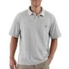 Carhartt Shirts: Men's K570 HGY Heather Grey Pocket Short Sleeve Polo