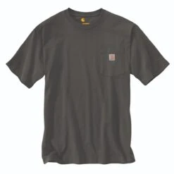Carhartt Shirts: Men's K87 306 Peat Heavyweight Pocket Short Sleeve Loose Fit T Shirt
