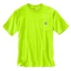 Carhartt Shirts: Men's K87 BLM Brite Lime Heavyweight Short Sleeve Loose Fit Pocket T Shirt