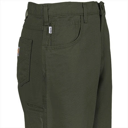 Carhartt Jeans: Men's Moss Flame Resistant Loose Fit Canvas Jeans FRB159 MOS